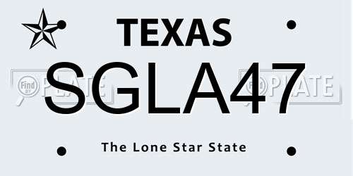 SGLA47 Texas License Plate