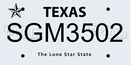 SGM3502 Texas License Plate