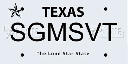 SGMSVT Texas License Plate