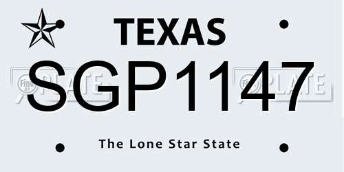 SGP1147 Texas License Plate