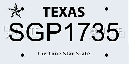 SGP1735 Texas License Plate