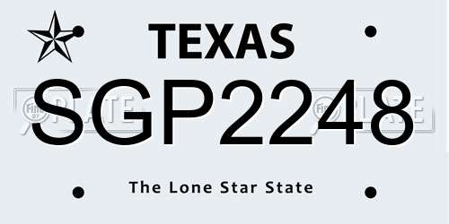 SGP2248 Texas License Plate