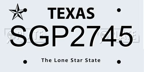 SGP2745 Texas License Plate