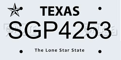 SGP4253 Texas License Plate