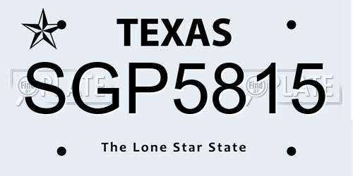 SGP5815 Texas License Plate