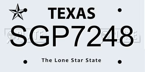 SGP7248 Texas License Plate