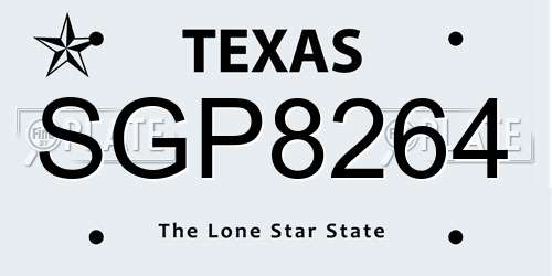 SGP8264 Texas License Plate