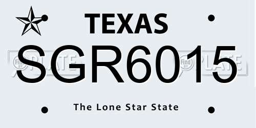 SGR6015 Texas License Plate