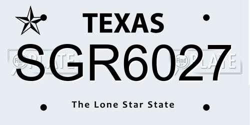 SGR6027 Texas License Plate