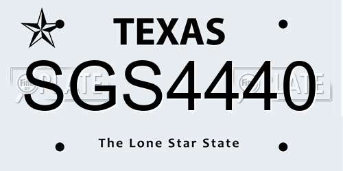 SGS4440 Texas License Plate