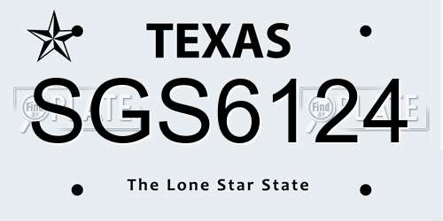 SGS6124 Texas License Plate