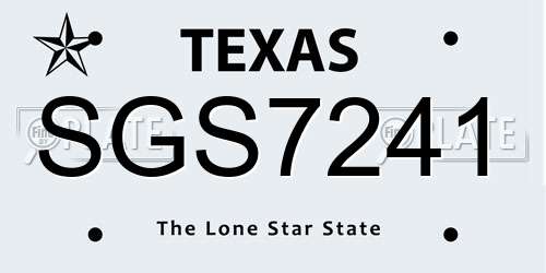 SGS7241 Texas License Plate