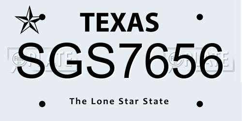 SGS7656 Texas License Plate