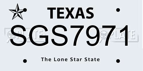 SGS7971 Texas License Plate