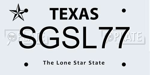 SGSL77 Texas License Plate