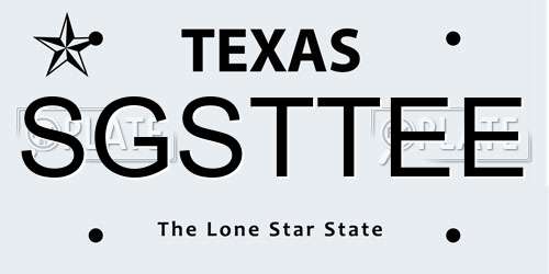 SGSTTEE Texas License Plate