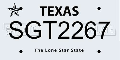 SGT2267 Texas License Plate