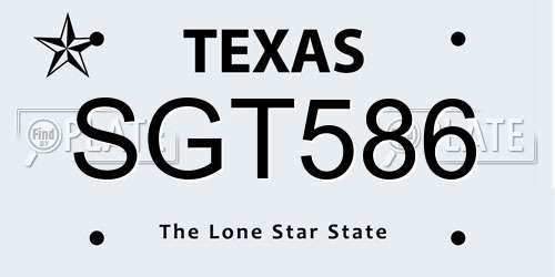 SGT586 Texas License Plate
