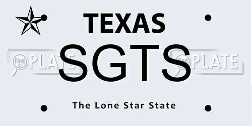 SGTS Texas License Plate