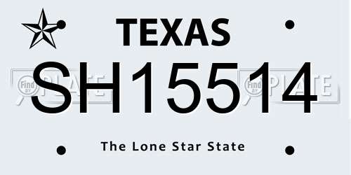 SH15514 Texas License Plate