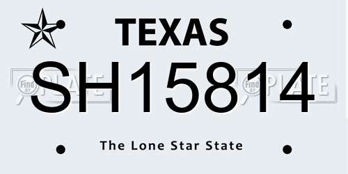 SH15814 Texas License Plate