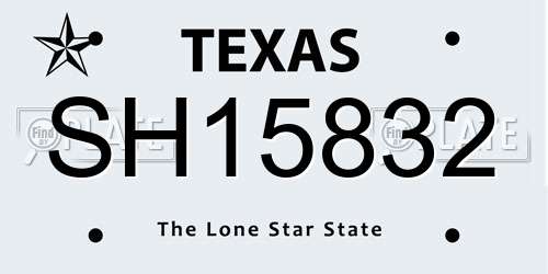 SH15832 Texas License Plate