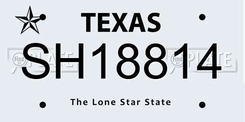 SH18814 Texas License Plate