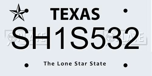 SH1S532 Texas License Plate