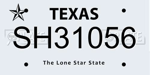 SH31056 Texas License Plate