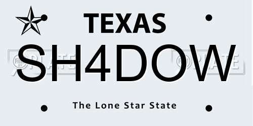 SH4DOW Texas License Plate