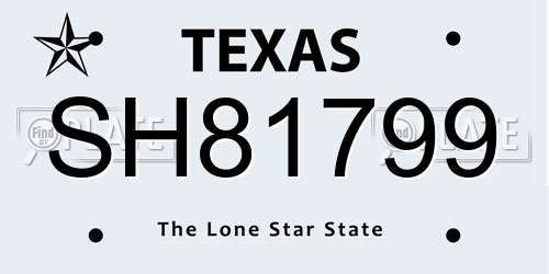 SH81799 Texas License Plate