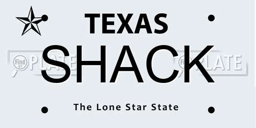 SHACK Texas License Plate