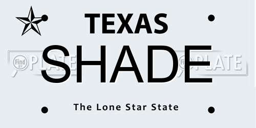 SHADE Texas License Plate