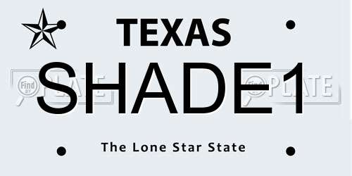 SHADE1 Texas License Plate