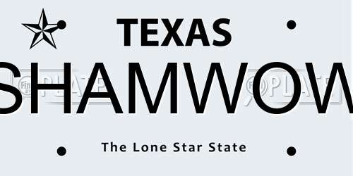 SHAMWOW Texas License Plate