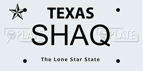 SHAQ Texas License Plate