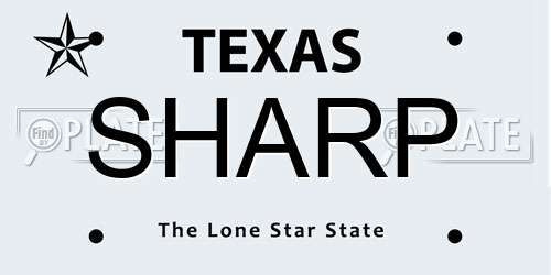 SHARP Texas License Plate