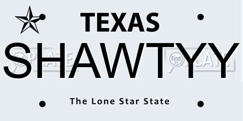 SHAWTYY Texas License Plate