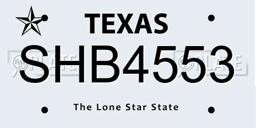 SHB4553 Texas License Plate