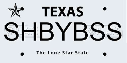 SHBYBSS Texas License Plate