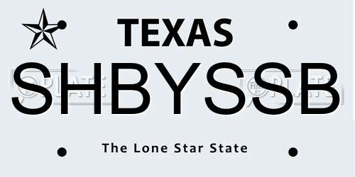 SHBYSSB Texas License Plate
