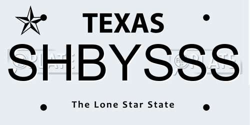 SHBYSSS Texas License Plate