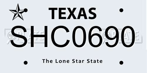 SHC0690 Texas License Plate