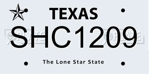 SHC1209 Texas License Plate