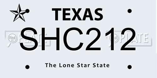 SHC212 Texas License Plate