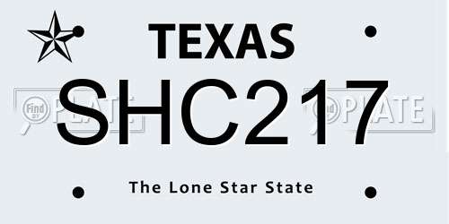SHC217 Texas License Plate