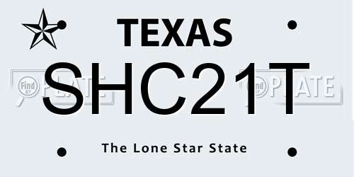 SHC21T Texas License Plate