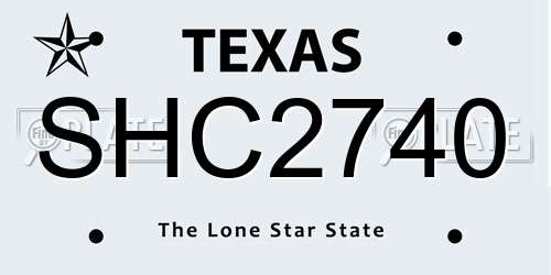 SHC2740 Texas License Plate
