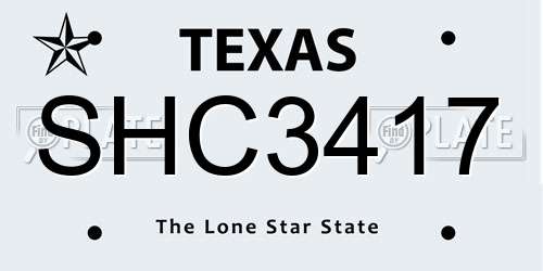 SHC3417 Texas License Plate