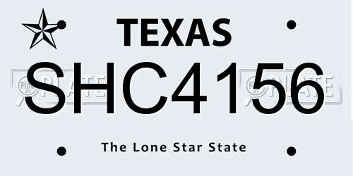SHC4156 Texas License Plate